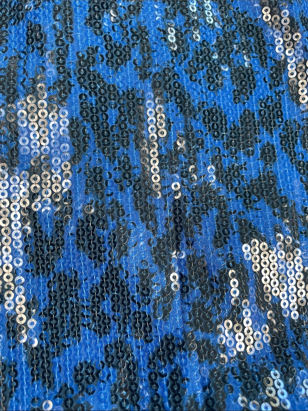 NWT Zadig & Voltaire Jamelia Sequins Leopard Azul Blue Midi Skirt Sz 42 - Picture 8 of 11